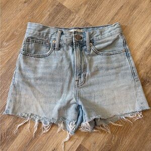 Madewell Blue Jean Shorts with Distressed Hem